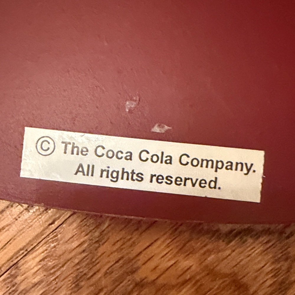 Coca-Cola Oval Sign in Maroon and Cream Letters - Picture 4 of 7